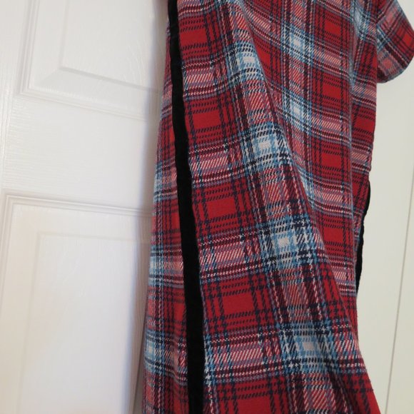 RED CHECKED DRESS WITH BLACK SIDE STRIPE - Picture 3 of 7